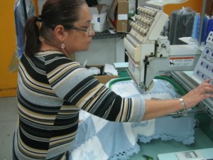 Our blue blanket is being embroidered with a name and birthdate