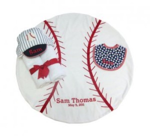 Baseball blankets are a baby boy gift for all seasons.